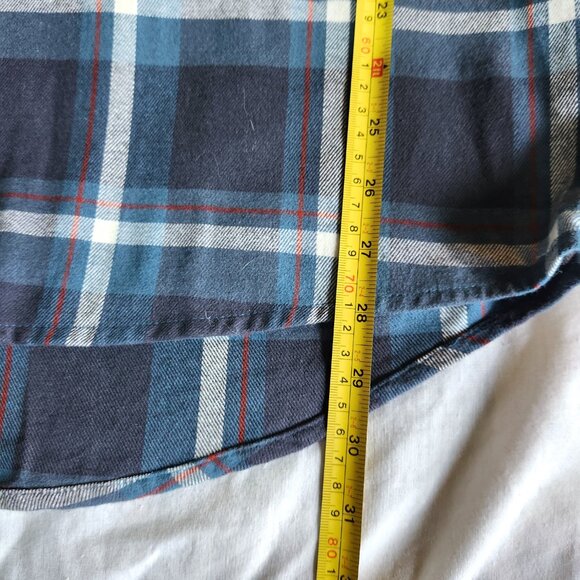 Hobbs Creek Shirt Mens LG Flannel Button Down Long Sleeve 100% Cotton Blue Plaid - Picture 6 of 9